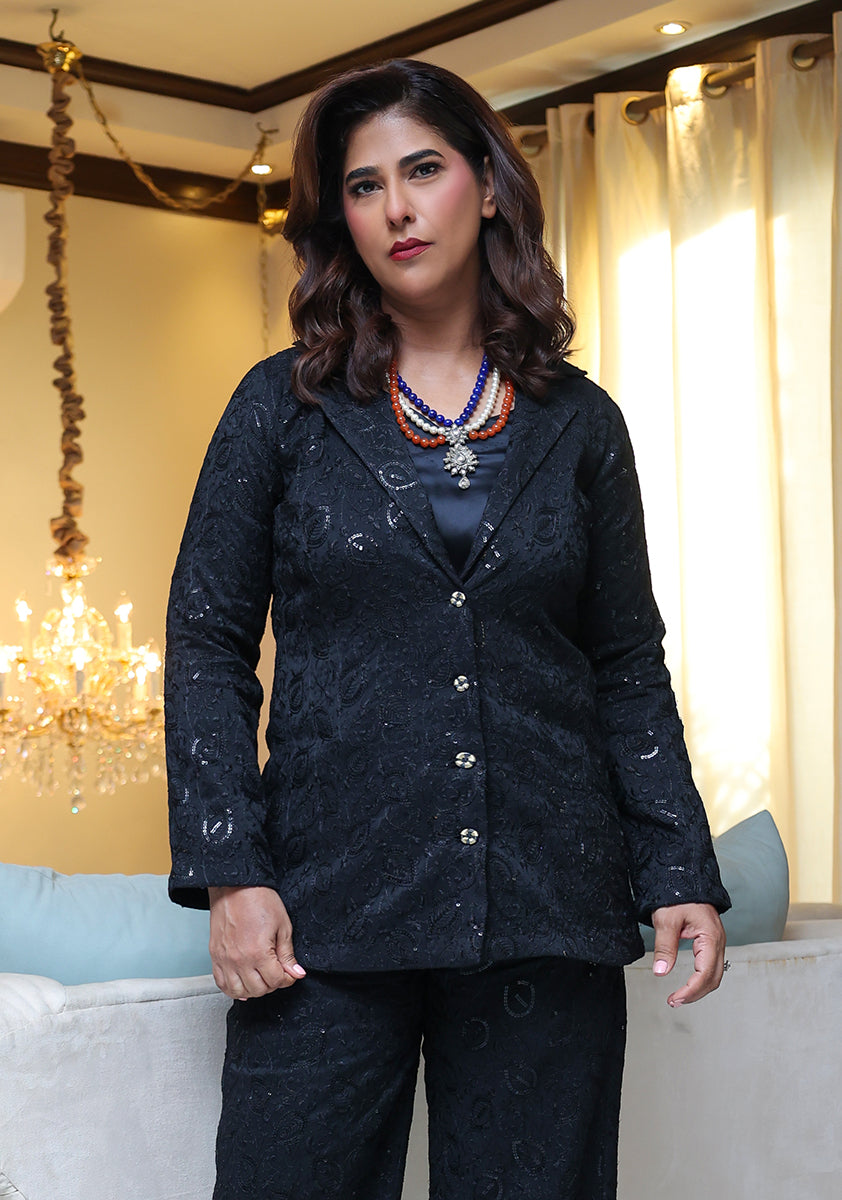 Huma Adnan - Ava - Sequins - Black - 2 Piece
