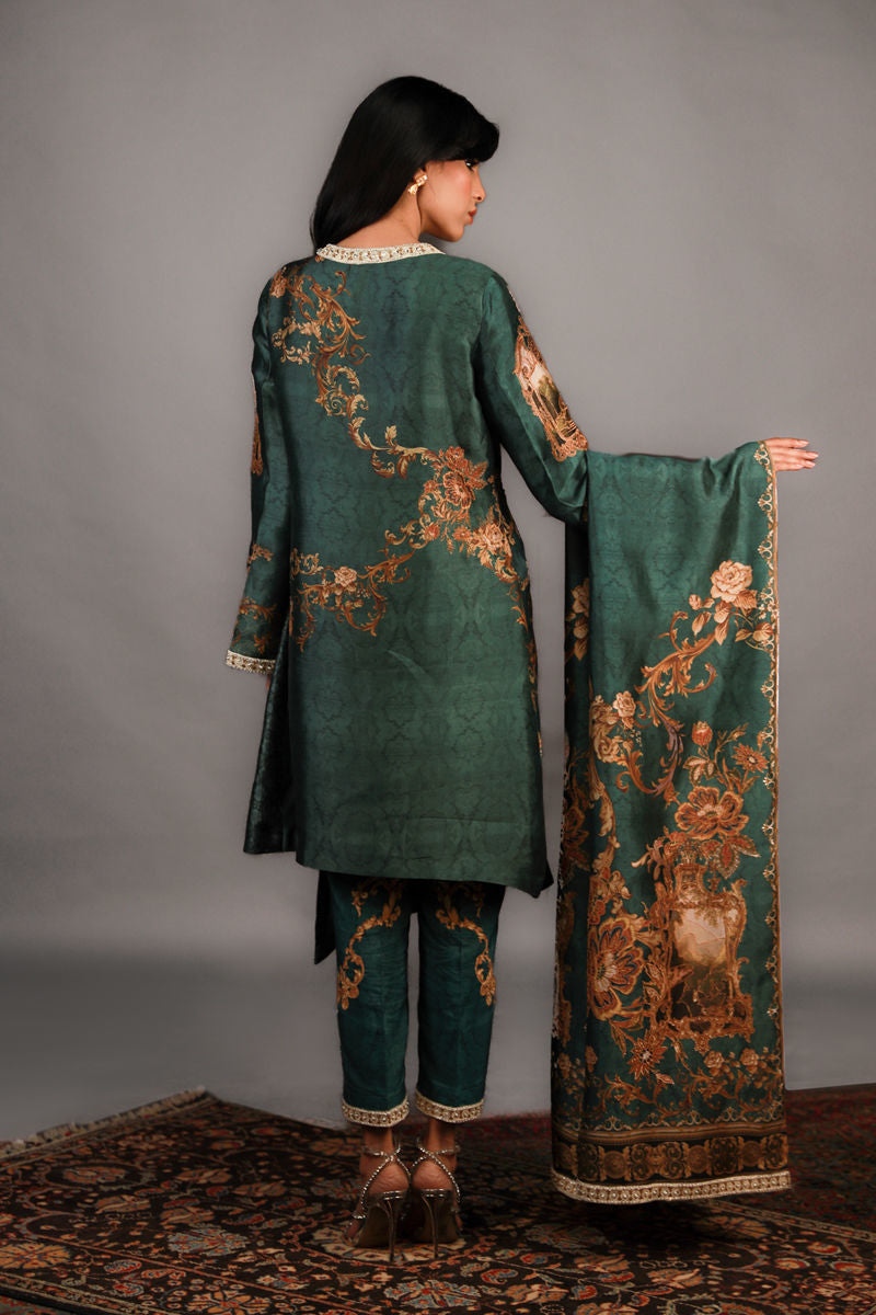 Shamaeel - TRE-09 - Sheesha Silk and Khaddi Silk - 3 Piece