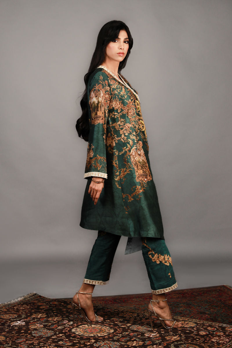 Shamaeel - TRE-09 - Sheesha Silk and Khaddi Silk - 3 Piece