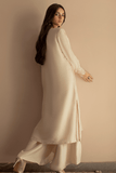 Deepak Perwani - Pearl Ivory Raw Silk Co-ord Set
