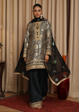 Huma Adnan - Meena - Black - Raw Silk - 3 Piece
