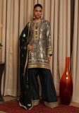 Huma Adnan - Meena - Black - Raw Silk - 3 Piece