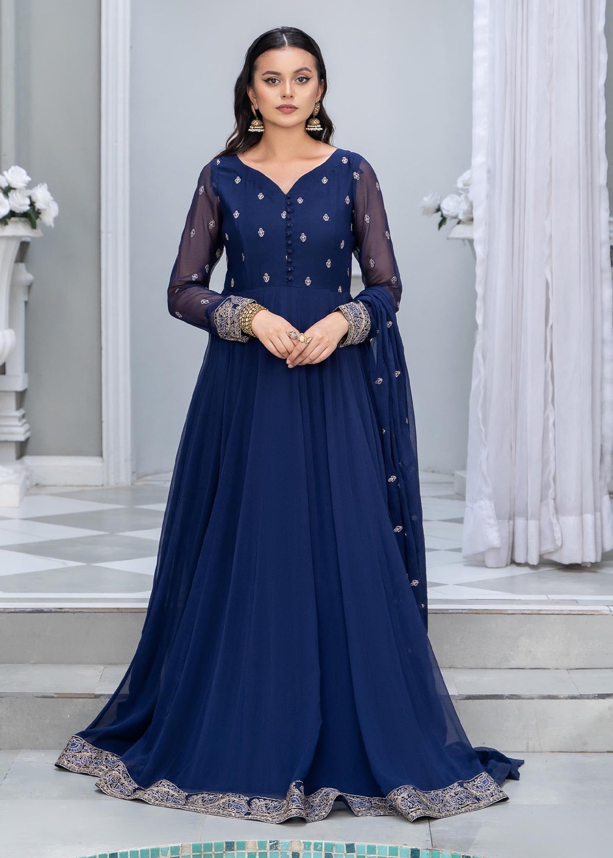 Laleen Irha Pishwas Blue 3 Piece
