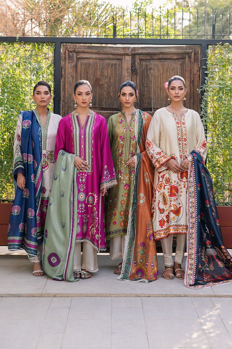 Deepak Perwani - KUD05 - Pure Silk - Magenta - 3 Piece