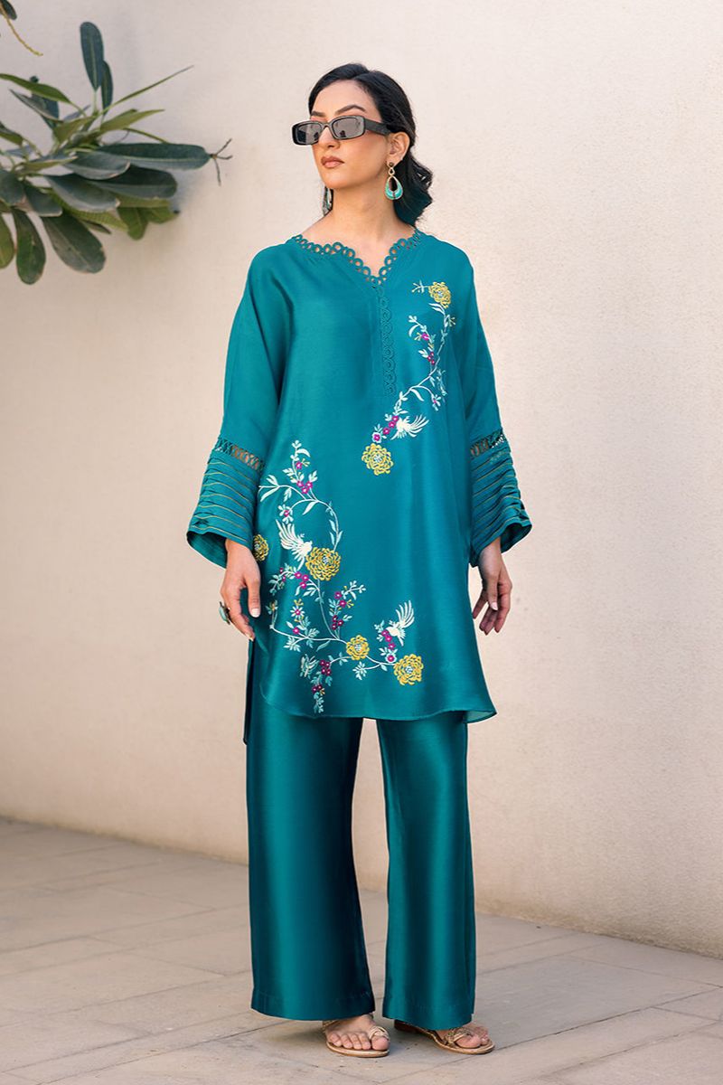 Deepak Perwani - Kut320 - Shisha Silk - Vibrant Green - 2 Piece