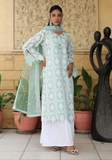 Huma Adnan - Mareeha - Chikankari - Sage Green - 3 Piece