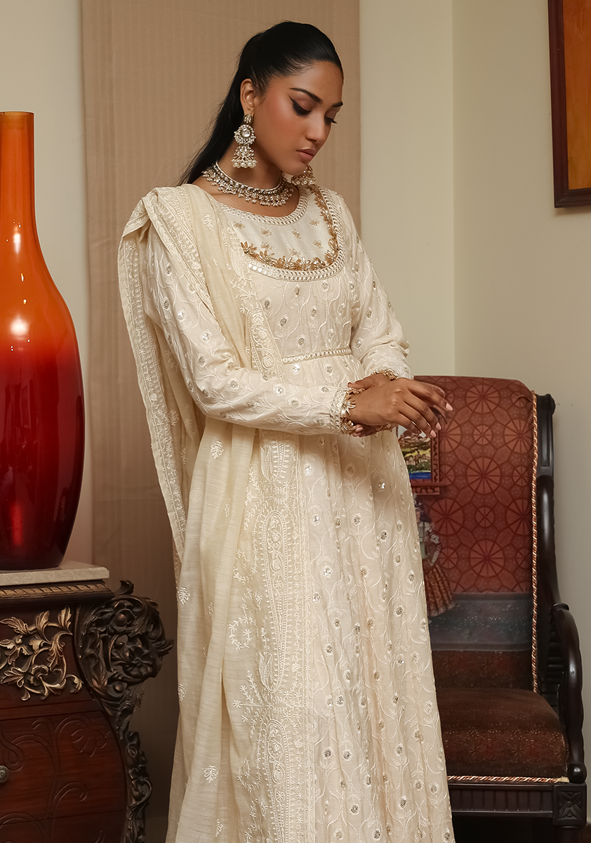 Huma Adnan - Farida - Cream - Cotton - 2 Piece