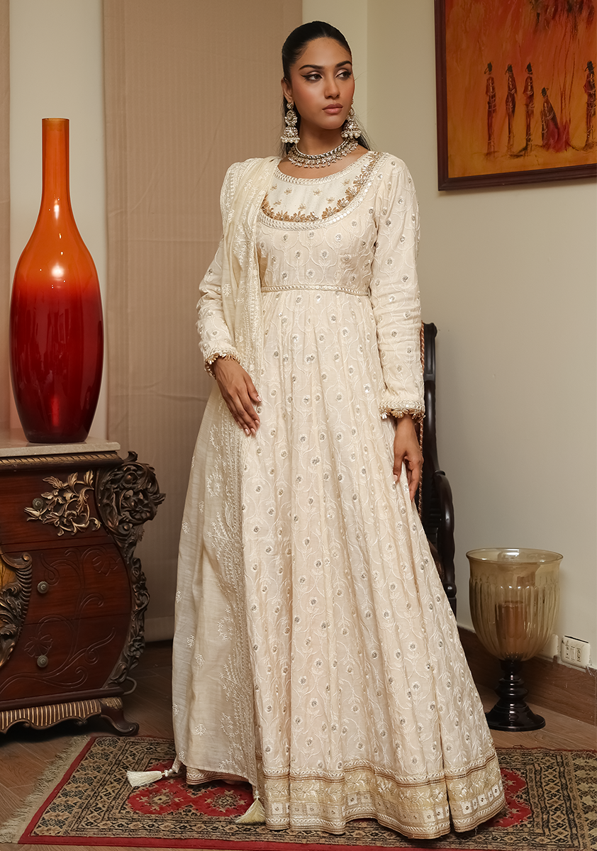 Huma Adnan - Farida - Cream - Cotton - 2 Piece