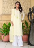 Huma Adnan - Raha - Chikankari - Lemon Yellow - 3 Piece