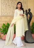 Huma Adnan - Raha - Chikankari - Lemon Yellow - 3 Piece