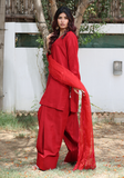 Huma Adnan - Suhana - Raw Silk - Red - 3 Piece