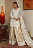 Huma Adnan - Bano - Cream & Gold - Organza & Jamawar - 3 Piece