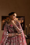 Maria Osama Khan - Nayab - FROCK & LEHNGA - MAGENTA - ORGANZA & PK RAWSILK - 3 Piece