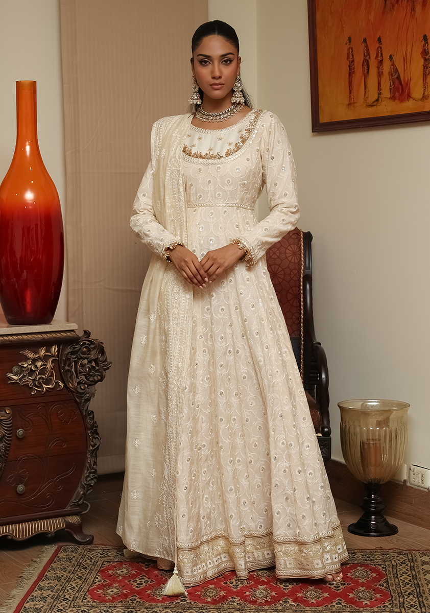 Huma Adnan - Farida - Cream - Cotton - 2 Piece