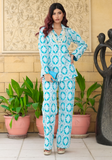 Huma Adnan - Zirah - Teal Blue - Chikankari - 2 Piece