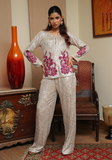 Huma Adnan - Sasha - Silver & Grey - Net Sequins & Cotton - 2 Piece
