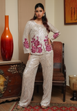 Huma Adnan - Sasha - Silver & Grey - Net Sequins & Cotton - 2 Piece