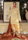 Huma Adnan Nimra Suit Beige Champagne 3 Piece