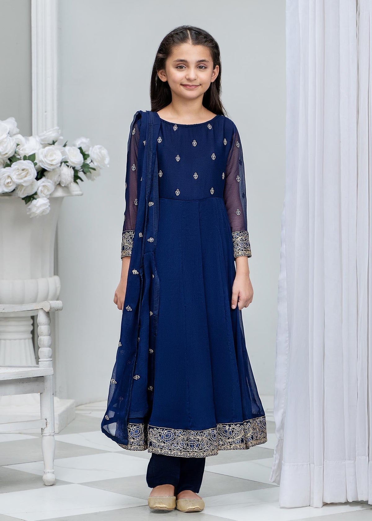 Laleen Rija Pishwas Blue 3 Piece