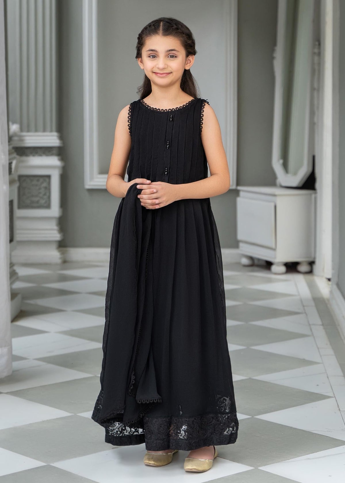 Laleen Rahi Pishwas Black 3 Piece