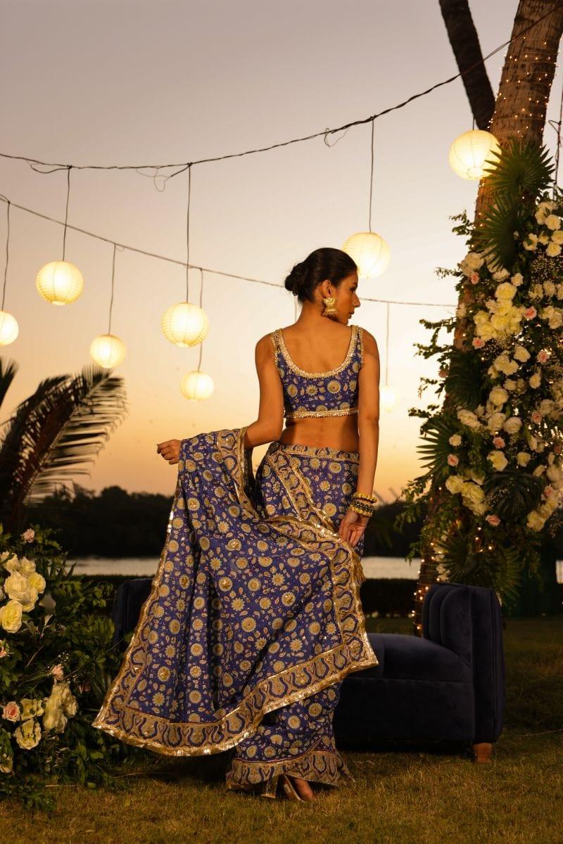 Pinktree - Boldly There - Saree - Blue - Studio by TCS