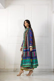 Shehrnaz - Turquoise and Green Block Printed Shirt & Dupatta with Gold Azaar Pants - SHK-1045 - Studio by TCS
