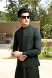 Arif Ashraf - Bottle Green Kurta Trouser with Waistcoat