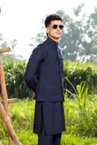 Arif Ashraf - Boski Navy Blue Kurta Trouser with Waistcoat