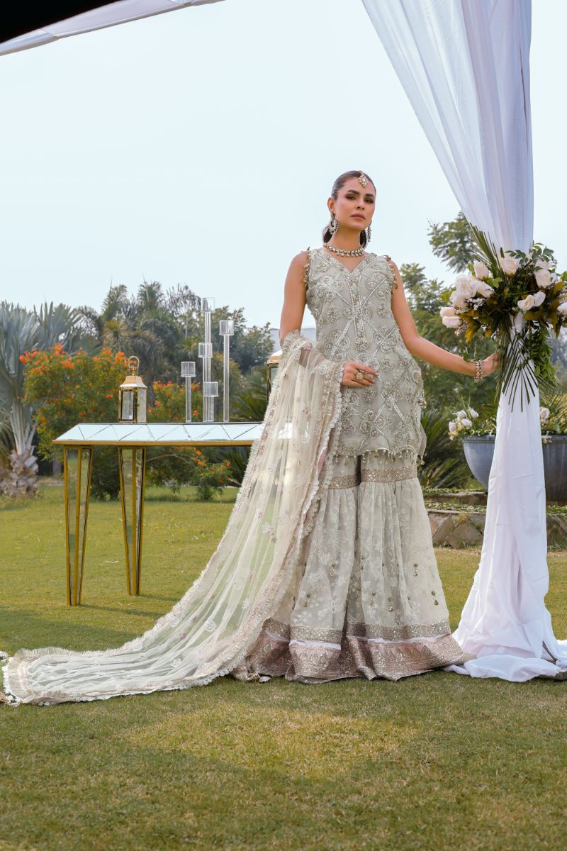 Reema Ahsan - Rameen - Organza - Ivory - 3 Piece