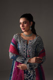 Reema Ahsan - Parisa Organza & Mukesh Chiffon Suit For Women - Teal - 3 Piece