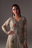 Reema Ahsan - Reva Net & Silk Jacket Dress For Women Green - 2 Piece