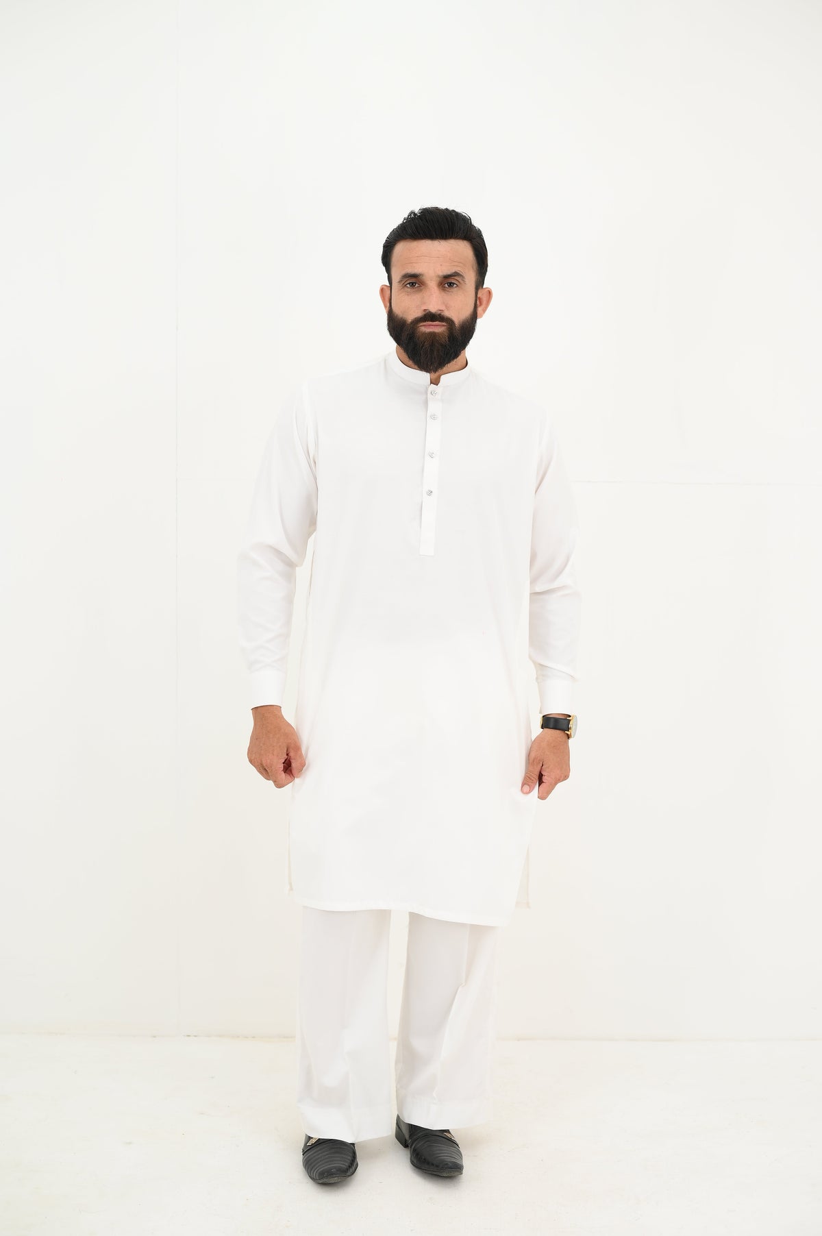 AlifYay  White Kurta & Farshi Pajam - AY-028 - Blended - 2 Piece