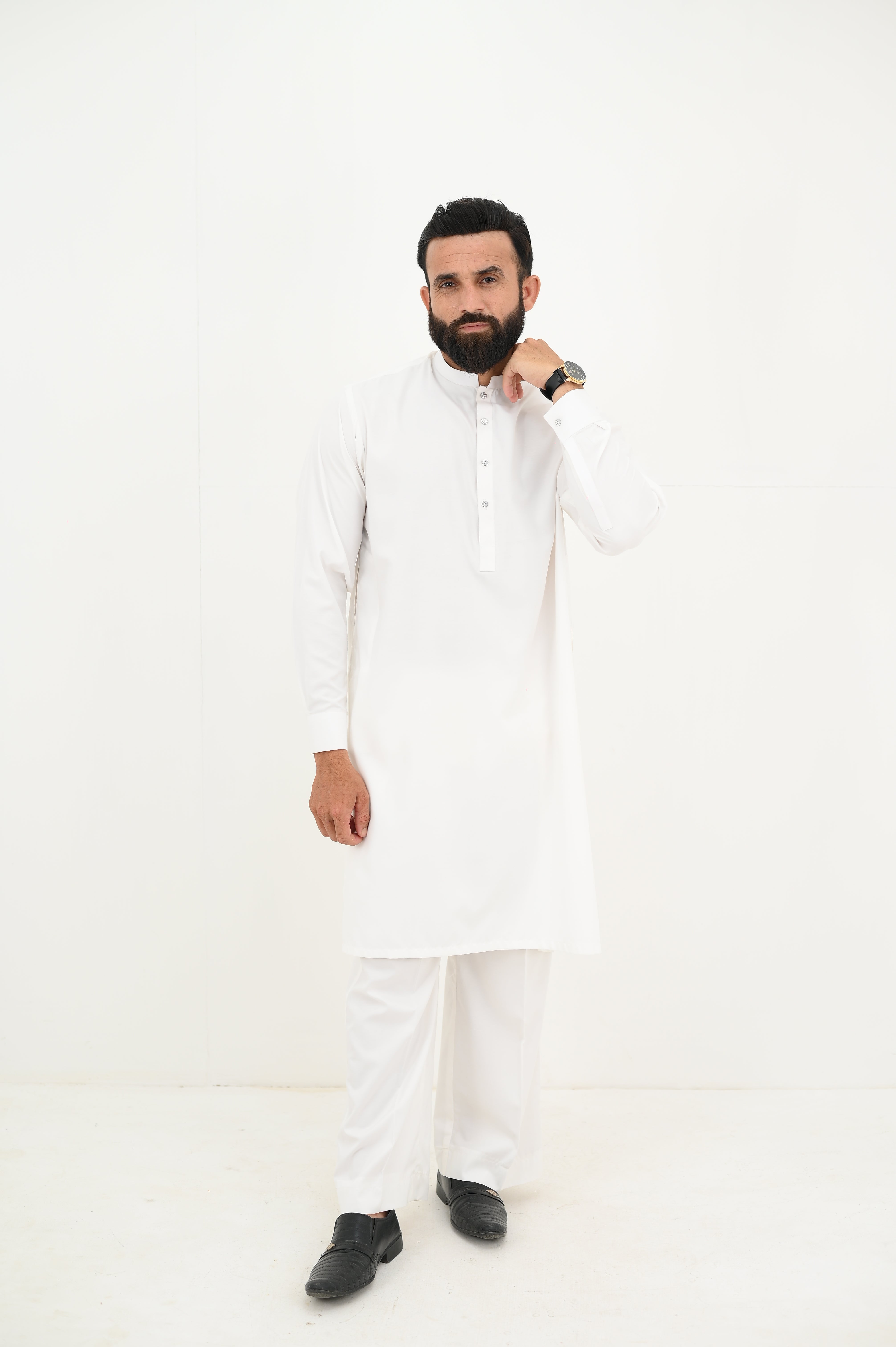 AlifYay  White Kurta & Farshi Pajam - AY-028 - Blended - 2 Piece