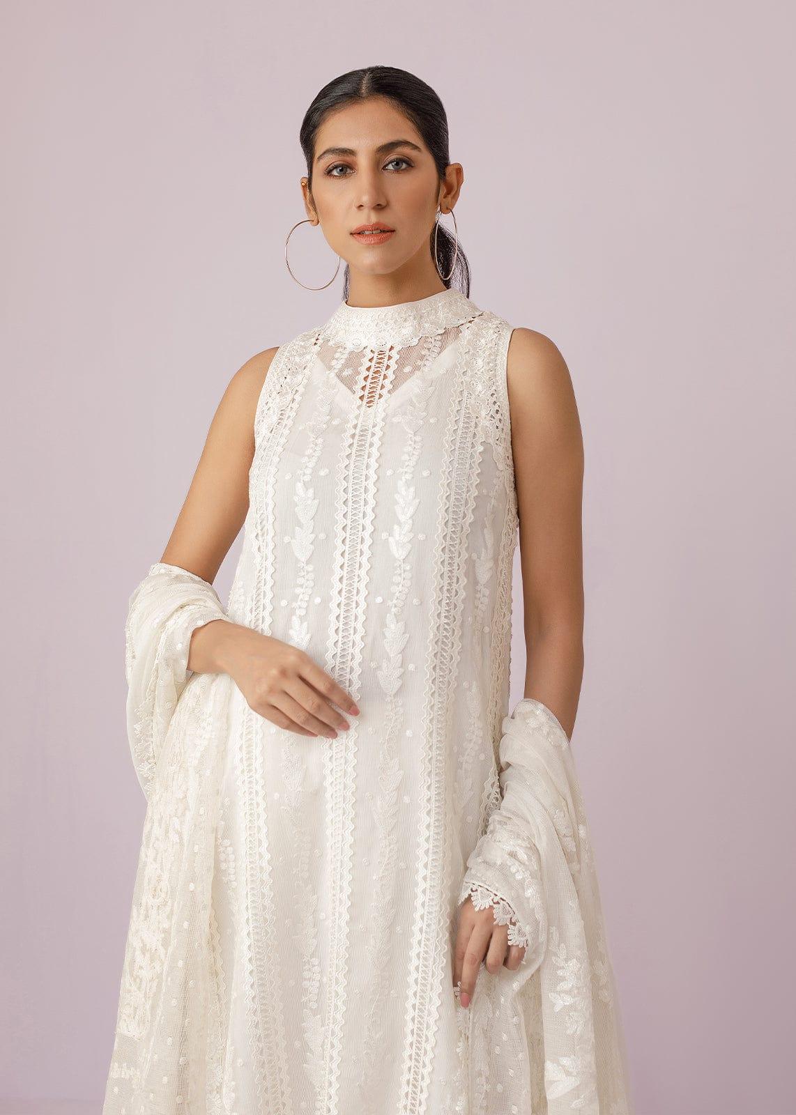 Rizwan Beyg - Shabeena Sleeveless - Embroidered Chiffon & Cotton - 2 Piece - Studio by TCS