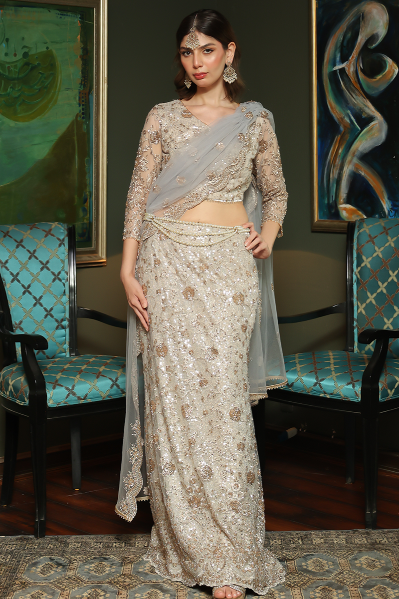 Huma Adnan - Safa - Rose Gold - 3 Piece