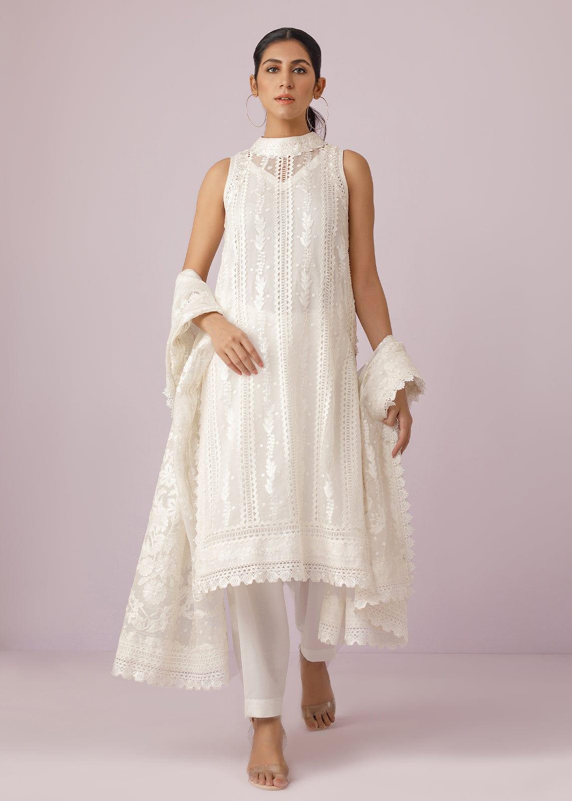 Rizwan Beyg - Shabeena Sleeveless - Embroidered Chiffon & Cotton - 2 Piece - Studio by TCS