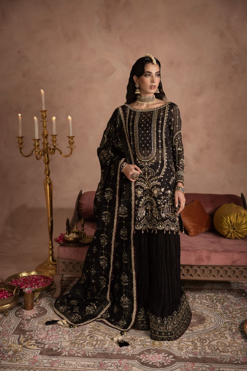 Anayra Amal - Zahab - Black - Organza - 3 Piece