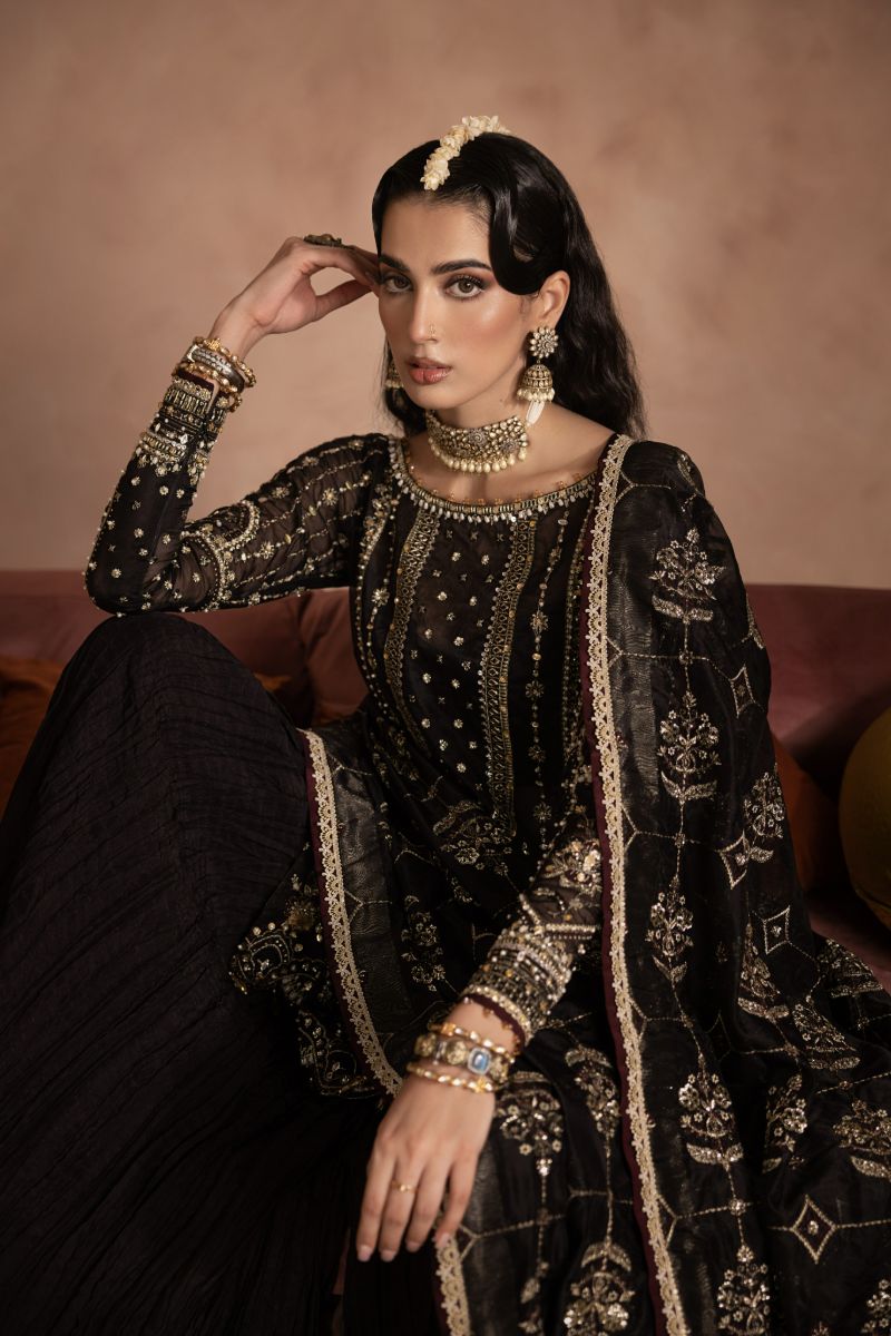 Anayra Amal - Zahab - Black - Organza - 3 Piece