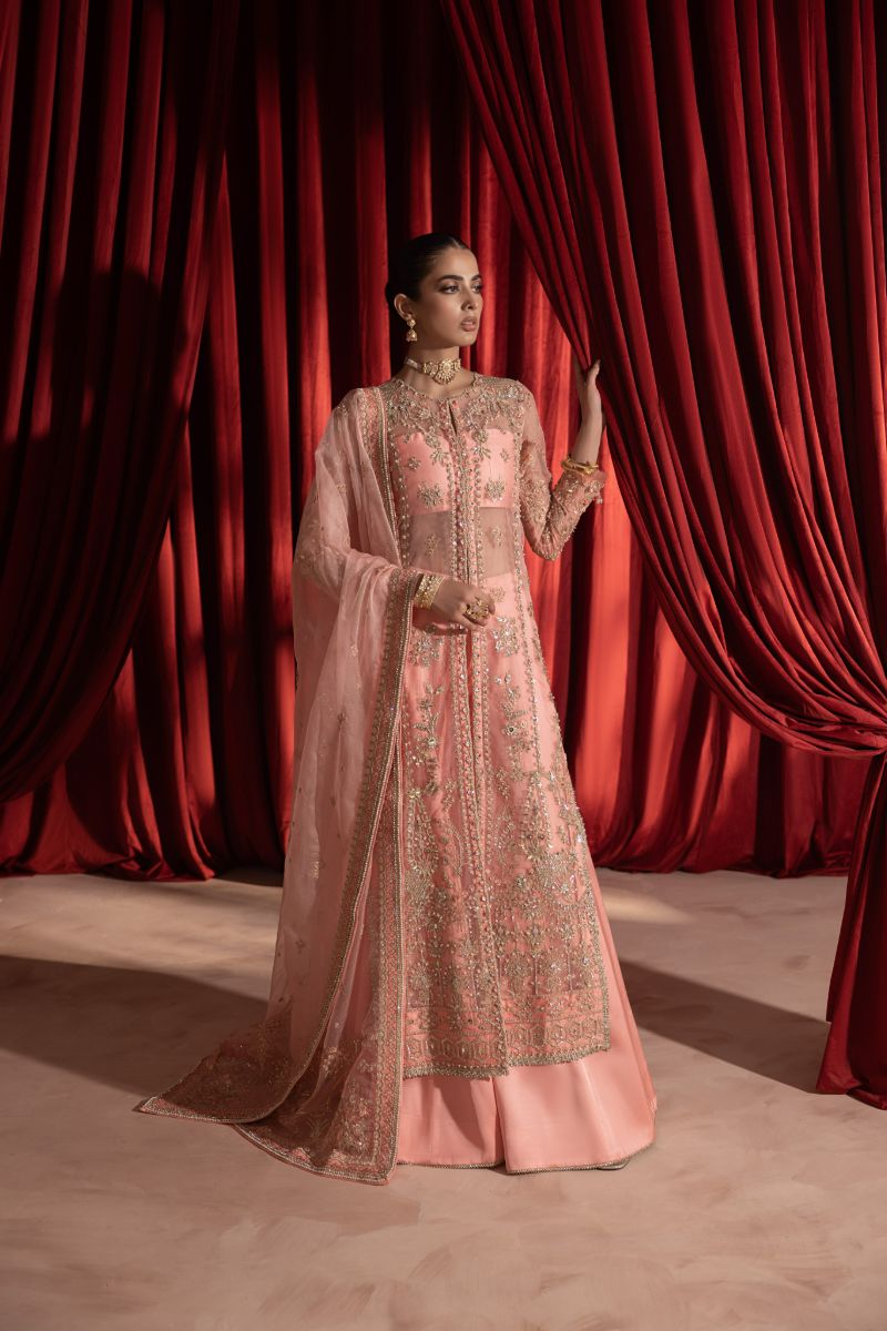 Anayra Amal - Gulaab - Peachy Pink - Organza - 3 Piece
