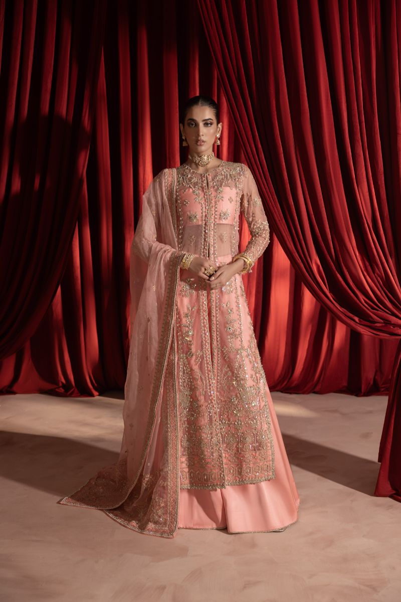 Anayra Amal - Gulaab - Peachy Pink - Organza - 3 Piece