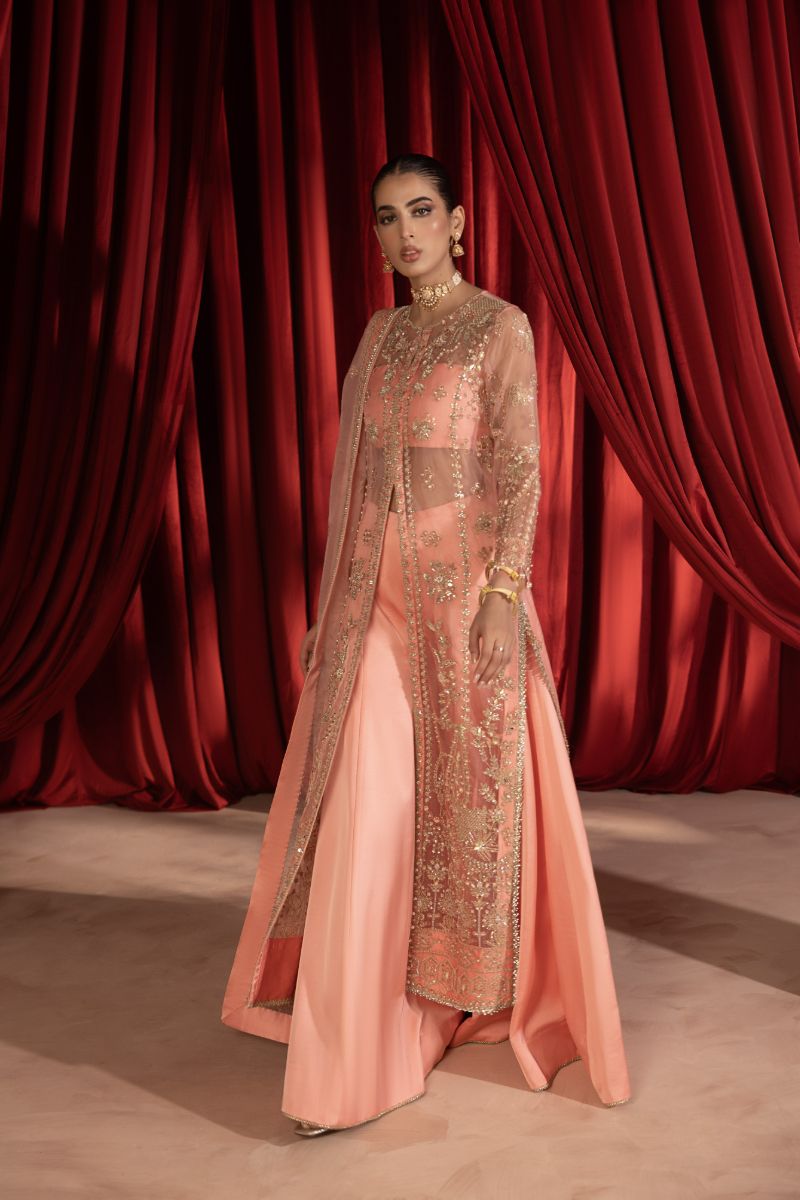 Anayra Amal - Gulaab - Peachy Pink - Organza - 3 Piece