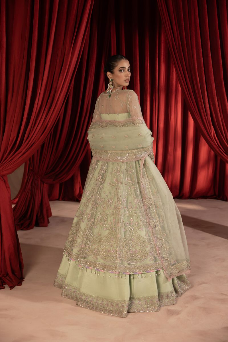 Anayra Amal - Paalki - Mint Green - Organza - 3 Piece