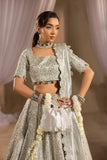 Anayra Amal - Chandi Embroidered + Hand Worked Lame' Tissue Suit For Women - Silver - 3 Piece
