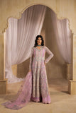 Anayra Amal - Ayra Embroidered + Hand Embellishment Organza Suit For Women - Lavender+ButterYellow+Peach - 3 Piece