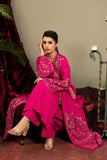 Yasmin Zaman - Hira Korean Silk Suit For Women - Magenta Pink - 3 Piece