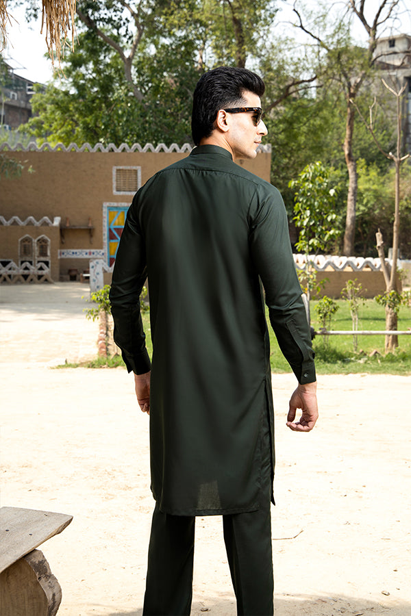Arif Ashraf - Bottle Green Kurta Trouser