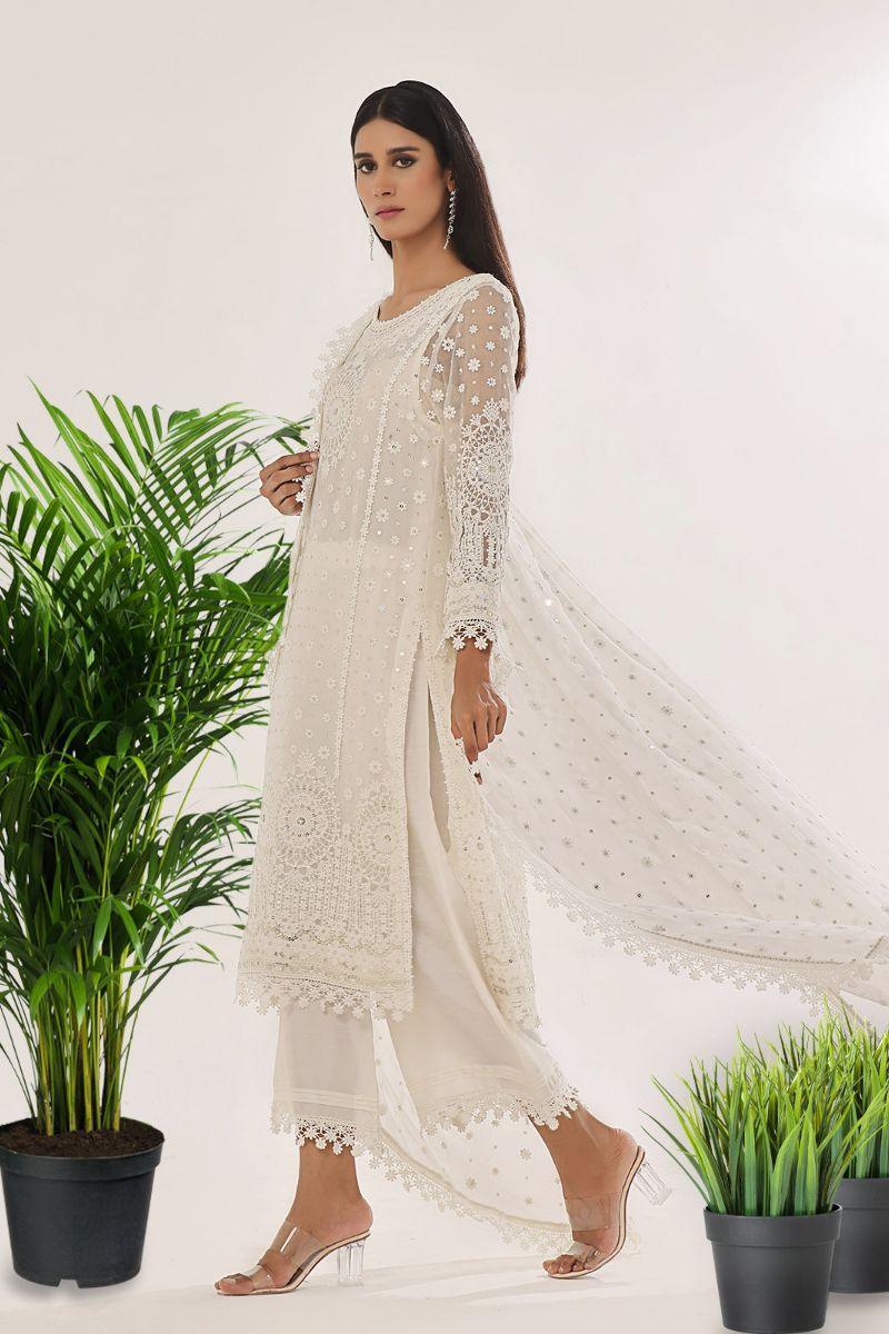 Rizwan Beyg - Hayat White - Cotton Net - White - 2 Piece