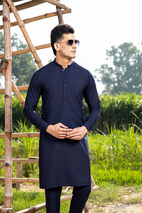 Arif Ashraf - Navy Blue Kurta Trouser