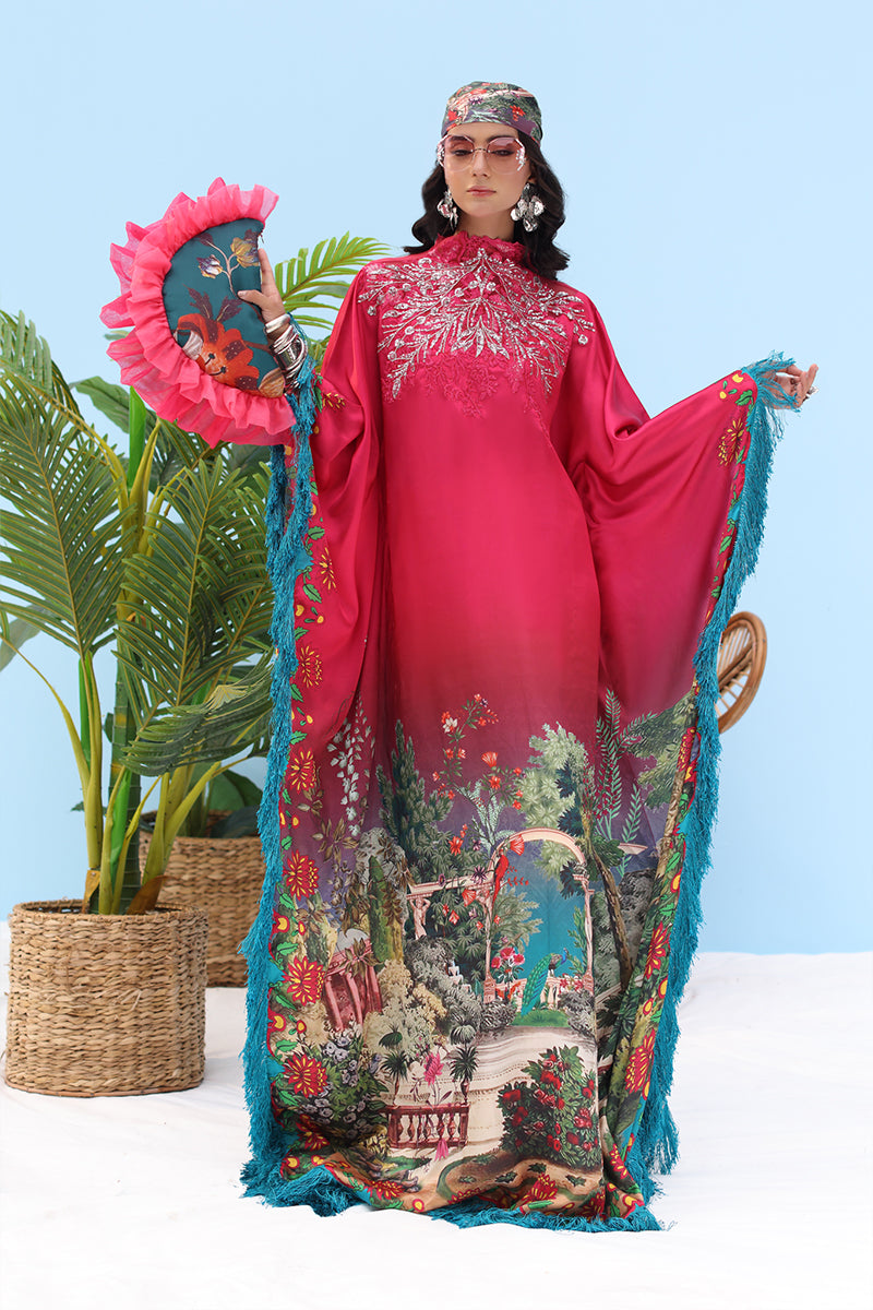 Musferah Saad -  ROUGE - Deep Crimson Bloom - Silk - 2 Piece