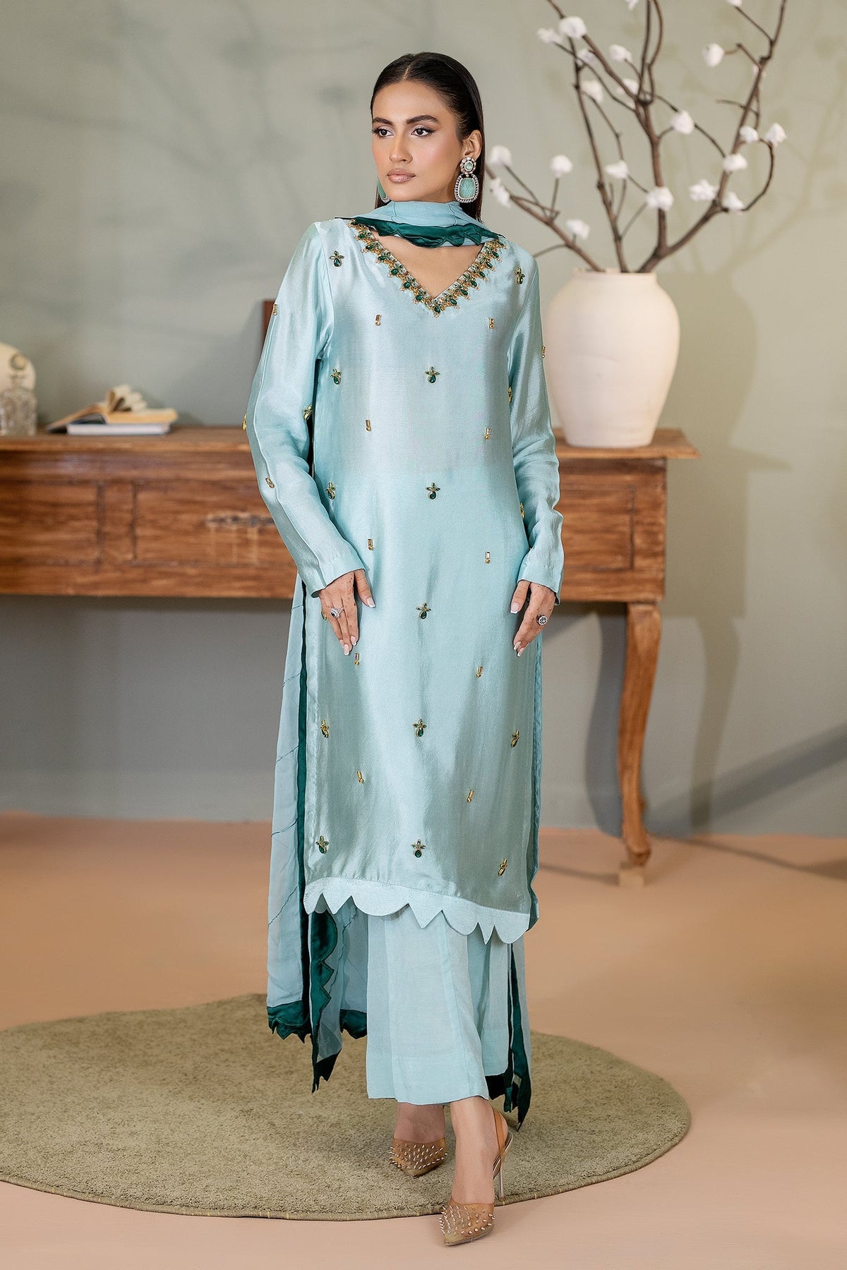 Syah - Zamurq - Tissue Silk - Mint Green - 3 Piece